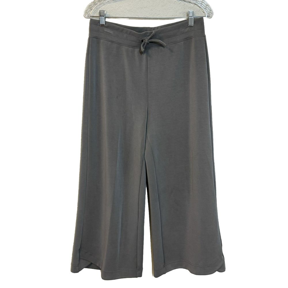 Spense Sport Womens Gray Wide Leg Culotte Lounge Pants Size Medium Drawstring